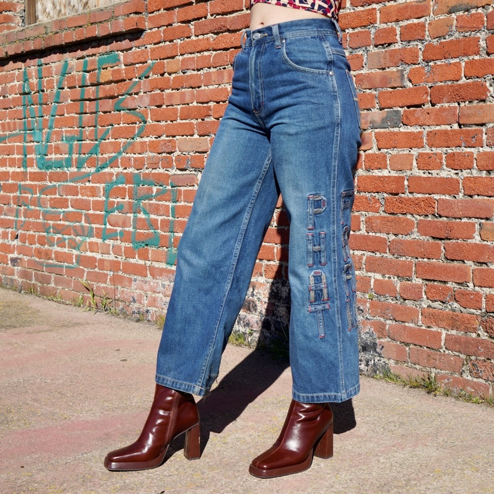 Vintage 90s Phat Farm High Waisted Wide Leg Jeans